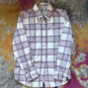 Women’s flannel Shirt in Purple and White